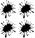 Samunshi® Farbkleckse Aufkleber Klecks Sticker 4er Set 4x6,6x7,3cm schwarz