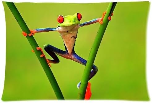Frog Pattern Print Pillowcases Pillow Cover Standard Size 20x30 inches (One Side )