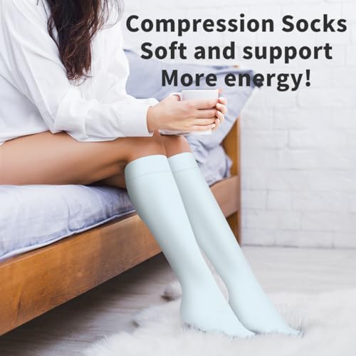 Image of COOLOVER Copper Compression Socks for Women and Men(6 Pairs)-Best Support for Running, Athletic, Nursing, Travel