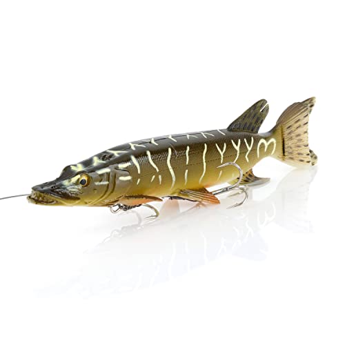 Savage Gear 3D Line Thru Pike Fishing Bait, 2 oz, Pike, Realistic Contours & Movement, Durable Construction, Built-in Rattle Slot, Scent Infused, Slow Sink