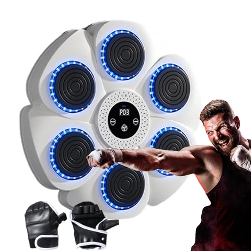 Music Boxing Machine, 2025 New Smart Blue-tooth Punching Machine with Boxing Gloves, 9 Speed Modes and Counting Mode, Wall Mounted Boxing Training Equipment USB Charging for Kids/Adult/Family Workout