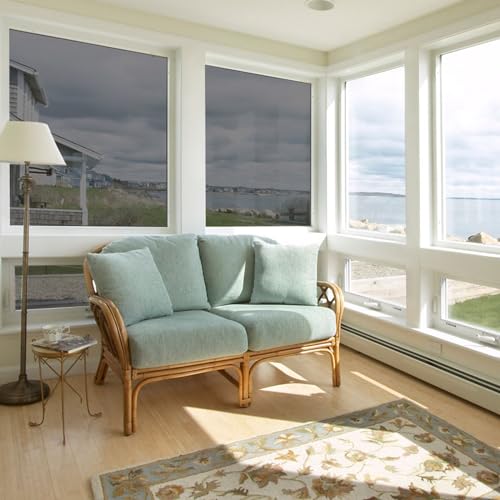 Shackcom Film Fenêtre Anti Regard Miroir sans Tain 60x200cm Argent Film Solaire Adhésif Électrostatique sans Colle Anti UV & Anti Chaleur Occultant Protection de Soleil pour Maison Bureau – vue 9