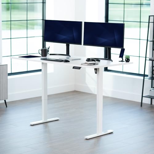 Image of VIVO Electric 71 x 30 in Standing Desk, Memory Height Adjustment, 1B Series, Holds 220 lbs, White Top White Frame, DESK-KIT-1W7W