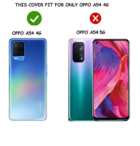 Image of Bintage Mac Safe Design Hard Slim Back Case | Soft Border Camera Protect | Dual PU Leather Finish Back Cover Compatible for Oppo A54 4G - White & Cherry Brown