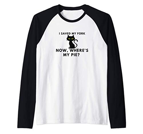 Noir j'ai sauvé ma fourchette Chat maintenant, où est mon Manche Raglan