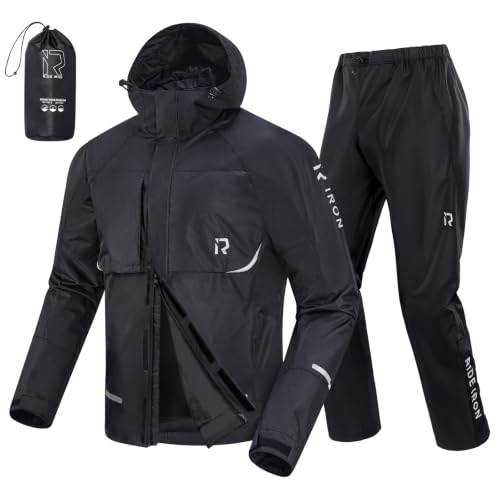 Amazon | [RIDEIRON] バイク カッパ レインウェア 上下セット防水 耐