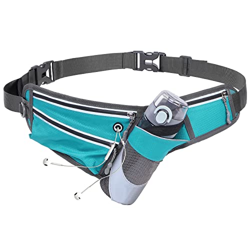 Fioretto Fanny Pack With Water Bottle Holder Crossbody Bag With Extension Strap Running Belt Hydration Waist Pack For Walking Running Hiking Turquoise #TOP21