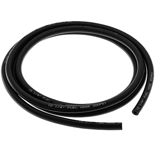 1/4 Id 10 Ft NBR Fuel Line Hose, Flexible Black Rubber