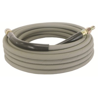 BE Power Equipment Pressure Washer High-Pressure 50 ft. x 3/8-inch 4,000 PSI Wire-Braided Grey Non-Marring Hose with Quick-Connects