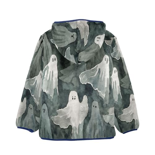 Ghostly Figures in Watercolor Style Toddler Fleece Jacket Girl Boys Hooded Fleece Jacket Coat Warm2