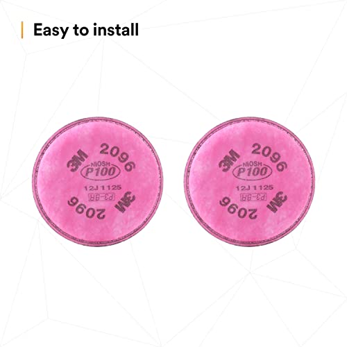 3M P100 Respirator Filter 2096, 1 Pair | Helps Protect Against Oil and Non-Oil Based Particulates, Nuisance Level Acid Gas Relief, Dust, Fumes, and Mists - image 7
