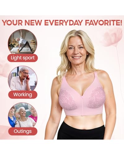 Senorita Zip up Bra, Senorata - Uplacy - Zip-up Powerful Support Comfy Bra, Ziplacy Women's Zip Front Sports Wireless4