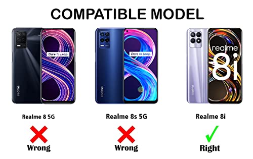 Image of Jkobi Back Cover for Realme 8i (Silicone Clear Shockproof Case with Camera Protection | Soft and Flexible | Transparent)