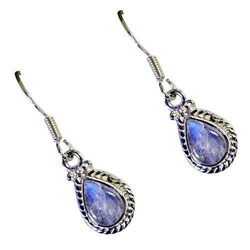 Boucles d'oreilles argent 925 pierre de lune cadeau anniversaire - 2