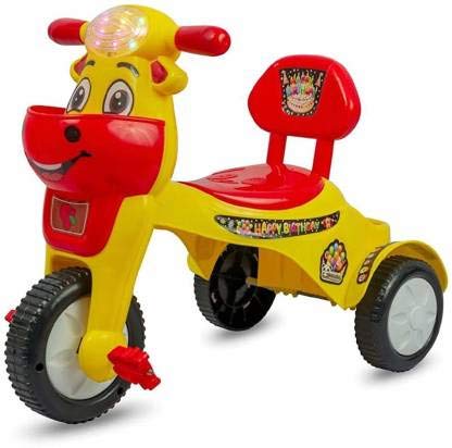 Panda Baby ProductToyboy Multinational Musical Happy Birthday Baby Tricycle - (Yellow Red)