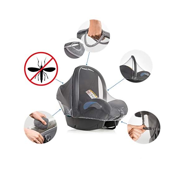 Inlesioo Moskitonetz für Babyschalen - Kindersitz Insektennetz - Universal Fit - Premium Qualität - Reißfest & Waschbar… – Bild 4