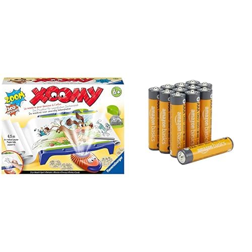 Ravensburger Xoomy Maxi, Table Dessin/6,5m Papier, 6+ Ans, & Piles AAA Alcalines Amazon Basics 12 pcs, 10 Ans