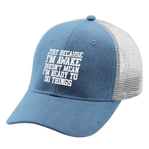 Just Becauses Im Awakes Funny Saying Mom Women Men Kids Teens Cute Hat Womens Fashionable Girls Trucker Caps2