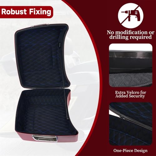 Forro para Alforja Tour Pack Liners compatible con Harley Chopped Tour Pack (2014-2025), costura negra miniatura 3