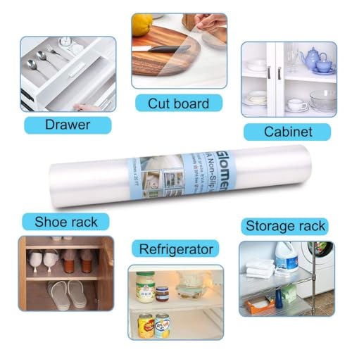 Glomen Refrigerator Liners, Fridge Mats, Washable Oil-Proof Fridge Pads Shelves Drawer Cabinet Liners, 17.5 Inches x 20 FT, Refrigerator Mats for Shelves (17.5 Inches x 20 FT)…