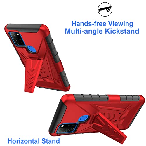 Ailiber Compatible With Blu G91/Blu V91 Case, Blu G91/V91 Case Holster With Screen Protector, Swivel Belt Clip Holster Kickstand Holder, Heavy Duty Full Body Rugged Shockproof Cover For Blu G91-Red #TOP2