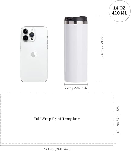 Miniatura 2 de PYD Life Vasos de sublimación de 14 onzas con tapa, de acero inoxidable, de doble pared, para prensa térmica, paquete de 4 unidades