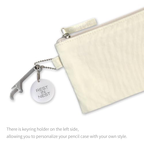 Image of Monolike Archive 247 Flat Pen Case, Ivory - Pencil Pouch, Portable Pencil Bag, Pencil Case, Office Pouch case, Pen case
