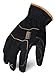 Ironclad Utility Reinforced Palm Work Gloves, High Dexterity, Slip-On, Performance Fit, Machine Washable, Sized S, M, L, XL, XXL (1 Pair), Black & Brown (EXO2-MULR-04-L)