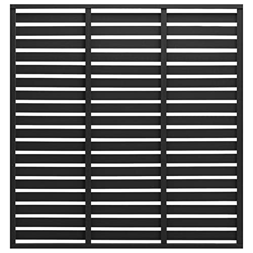 JUNZAI Panel de Valla Negro, WPC (Madera Plástico Composite), Jardín, 180x180 cm