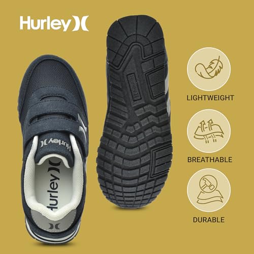 Hurley Kid's Knox Walking Sneakers - Kid's Runner Shoes with Hook & Loop Closure for Easy Wear, Lightweight Running & Walking Shoes for Boys & Girls, Toddler Kid's Sneaker Shoes2