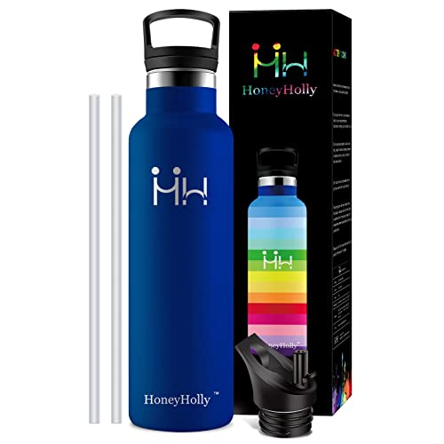 HoneyHolly Botella Agua Acero Inoxidable 1 litro, Botella Agua Termica, Sin BPA, Botella de Metal Portátil a Prueba de Fugas, para Adultos, Escuela, Deporte | Botella Termica 1 litro, Termo Cover