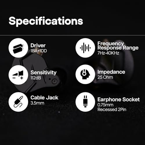 Image of Linsoul KZ ZSN PRO X Dual Driver 1BA+1DD Hybrid Metal Wired Headphones HiFi In Ear Monitor with Detachable 2Pin Cable, Zin Alloy Panel (with Mic, Black)