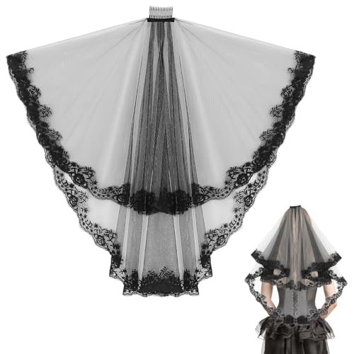 Voile de mariée noir pour shower nuptial et fête Halloween