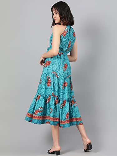 Image of KOTTY Polyester Fit and Flare Midi Women Dress