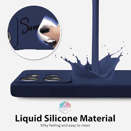 Image of DIZORO Microfiber Candy Case for Motorola Edge 60 Stylus 5G Smooth Touch Cushion Liquid Soft Silicone Gel Rubber Phone Cases Non-Slip Full Body Protective Shockproof Back Cover- New Navy Blue