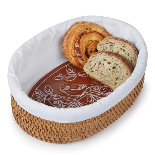 Bread Warmer Basket with Stone by YANGQIHOME