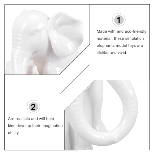 Éléphant en céramique blanc pour décoration de bureau moderne - 7