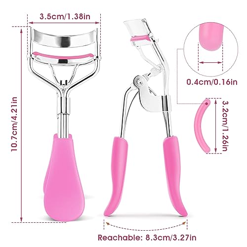 Lash Curler, No Pinching or Pulling, Long Lasting Eyelash Curler Fit All Eye Shapes, Professional Makeup Tool for Eyelashes with 10 Pieces Silicone Refill Pads (Pink) Lash Curler, No Pinching or Pulling, Long Lasting Eyelash Curler Fit All Eye Shapes, Professional Makeup Tool for Eyelashes with 10 Pieces Silicone Refill Pads (Pink)