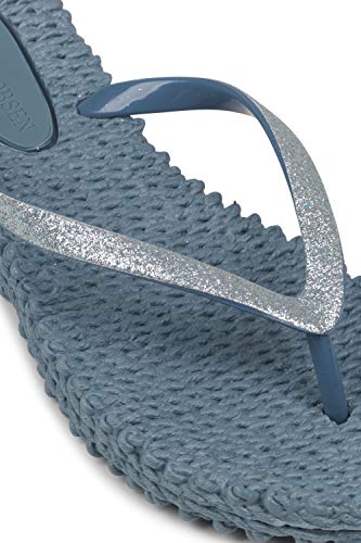 Image of Flip Flop With Glitter - Lichen Blue