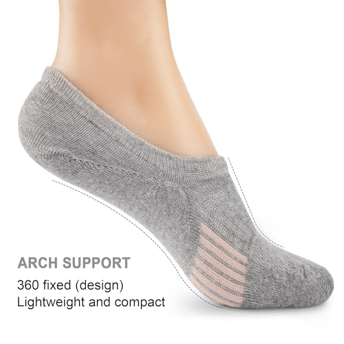 No Show Socks for Men Invisible Thin Low Cut Ankle Socks Athletic Combed Cotton with Anti Slip 5 Pairs2