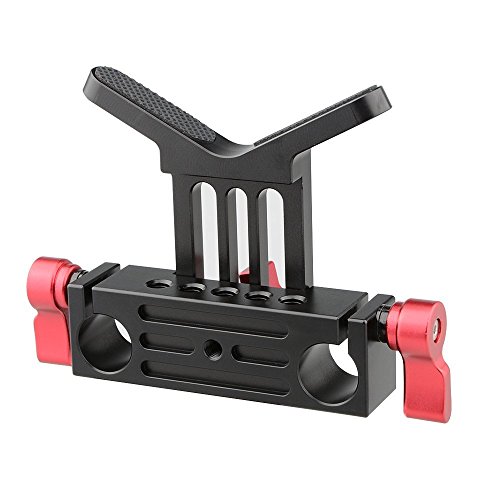 Rod pince pour DSLR rig rail system avec support objectif 15mm rigide rouge - 6