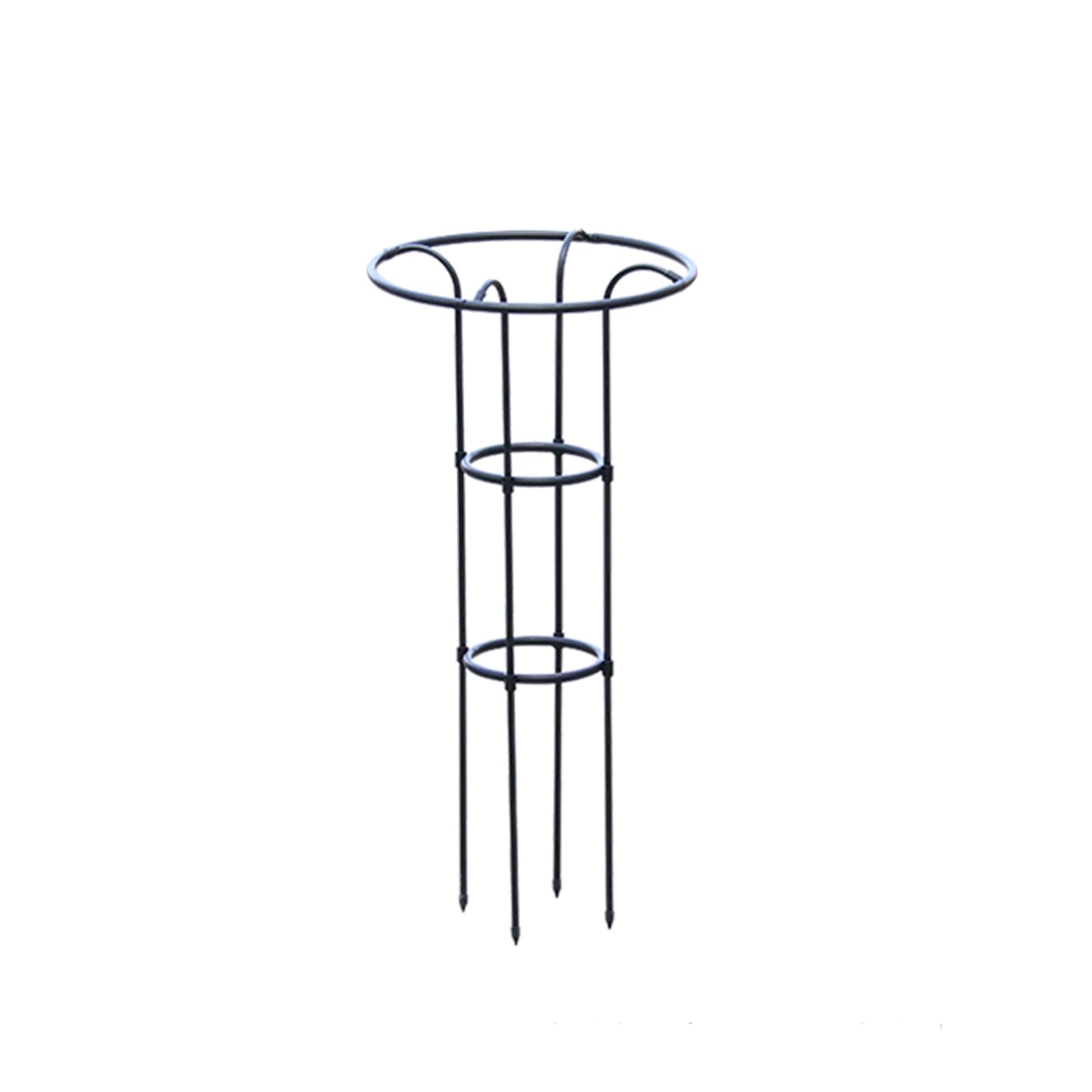 Treillis de jardin haut noir pour plantes grimpantes – 48 x 100 cm – Support obélisque extérieur pour vigne et fleurs – Support de plantes pour jardinage vertical