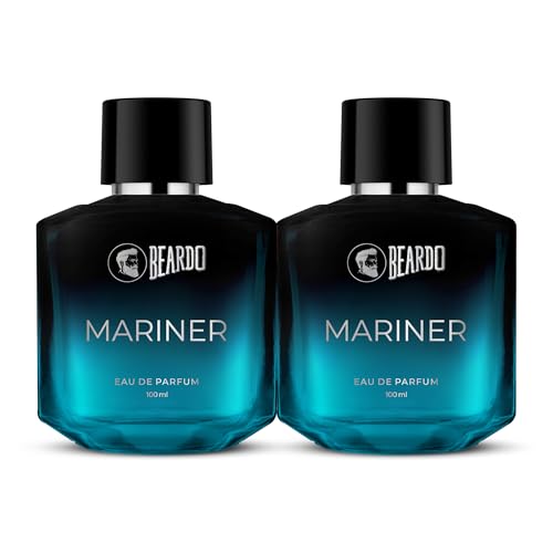 BEARDO Mariner EDP for Men, (100ml X 2) | Eau De Parfum|Long Lasting Perfume for Men | Body Spray for Men | Day Time Fragrance Body Spray | Fresh, Aqua Notes | Gift for husband | Gift for boyfriend