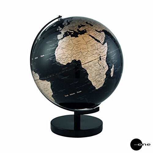 Mascagni Mappamondo diam 30 cm, nero Metallizzato