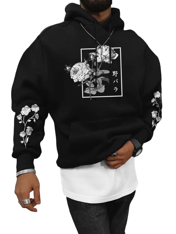 SOLY HUX Hoodies for Men Letter Graphic Sweatshirt Drawstring Long Sleeve Streetwear Pullover Tops with Pocket2