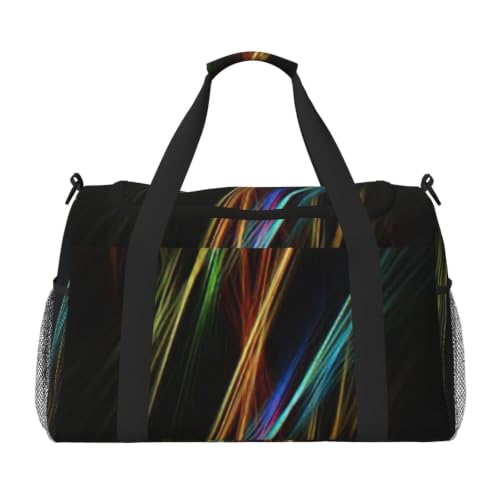 Bolsa de viaje para piscina, playa y gimnasio con líneas de colores