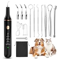 Petbank Zahnreiniger Ultraschall für Hund und Katze, Zahnreiniger für Haustiere, Zahnpflege Set, Zahnreinigung und Reinigungsset für Hunde Katze, 5 Reinigungsmodi, 4 Reinigungsköpfe