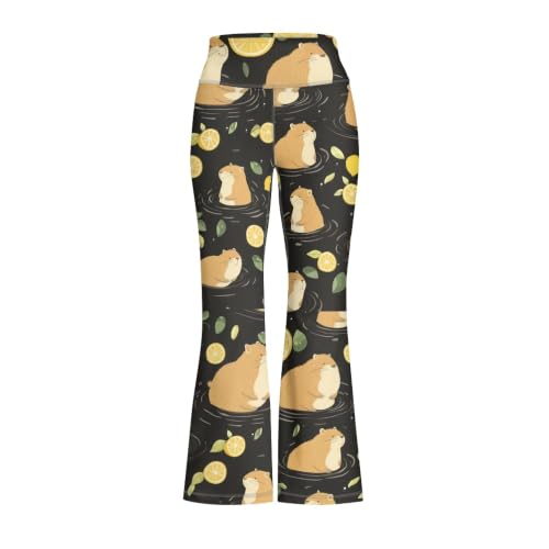 Pantalones acampanados con patrón Capybara ideales para paseos informales y universidad