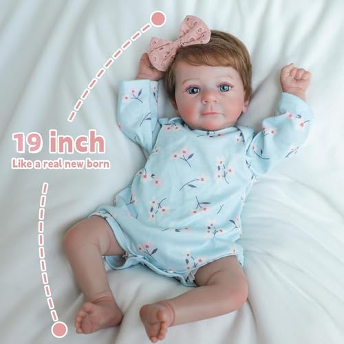 Muñeca Reborn de Vinilo Realista de 49 cm para Niñas miniatura 5
