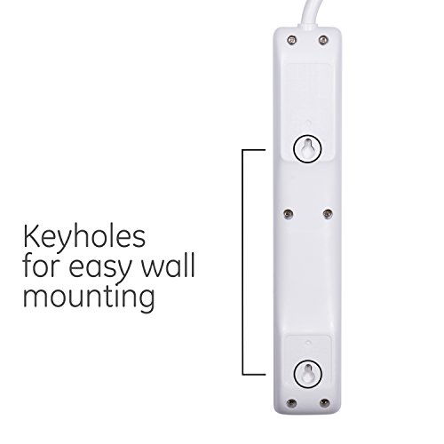 Ge 6-Outlet Surge Protector 2 Pack, 3 Ft Extension Cord, Power Strip, 450 Joules, On/Off Switch, Integrated Circuit Breaker, Heavy Duty, Warranty, Ul Listed, White, 14709 #TOP3